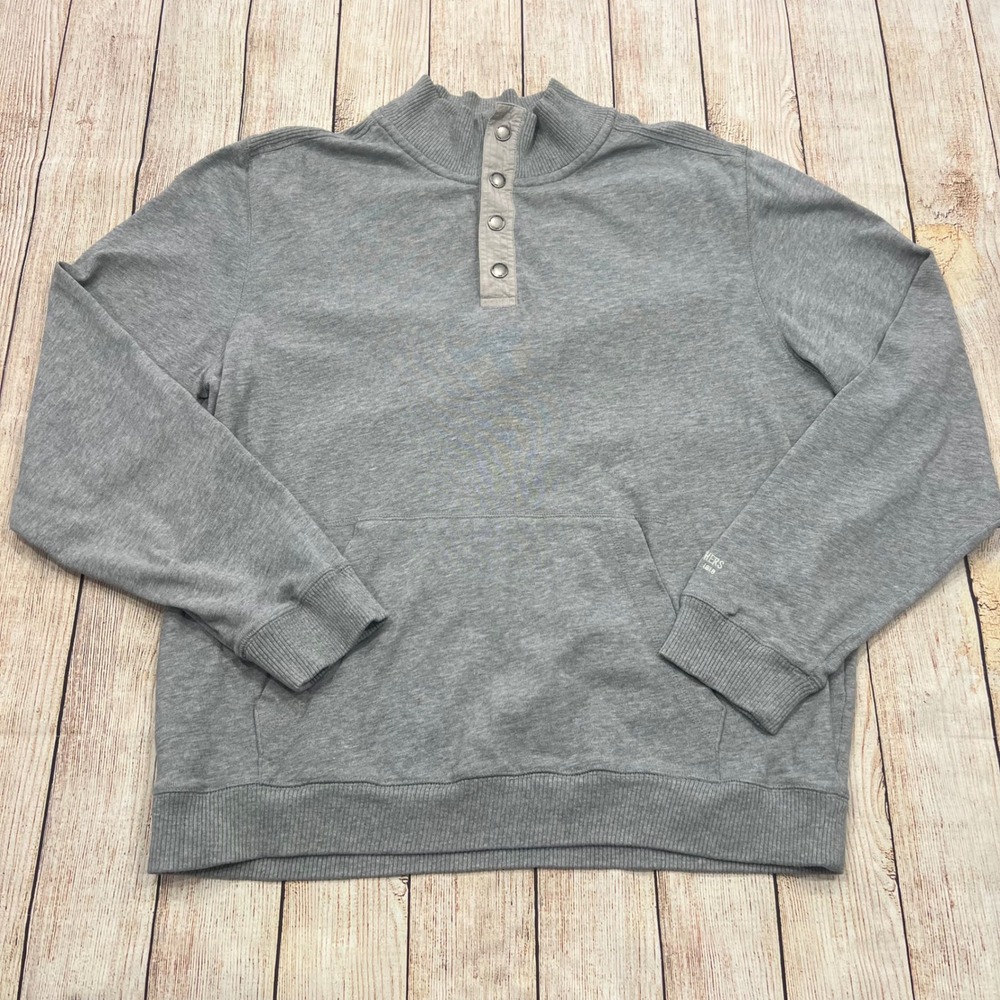 Brooks‎ Brothers Mens Gray Quarter Zip Pullover Sweatshirt  Size L